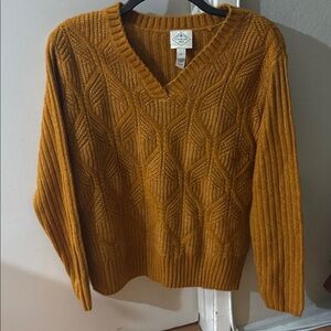 St. John's Bay rust orange V-Neck Sweater Size PS